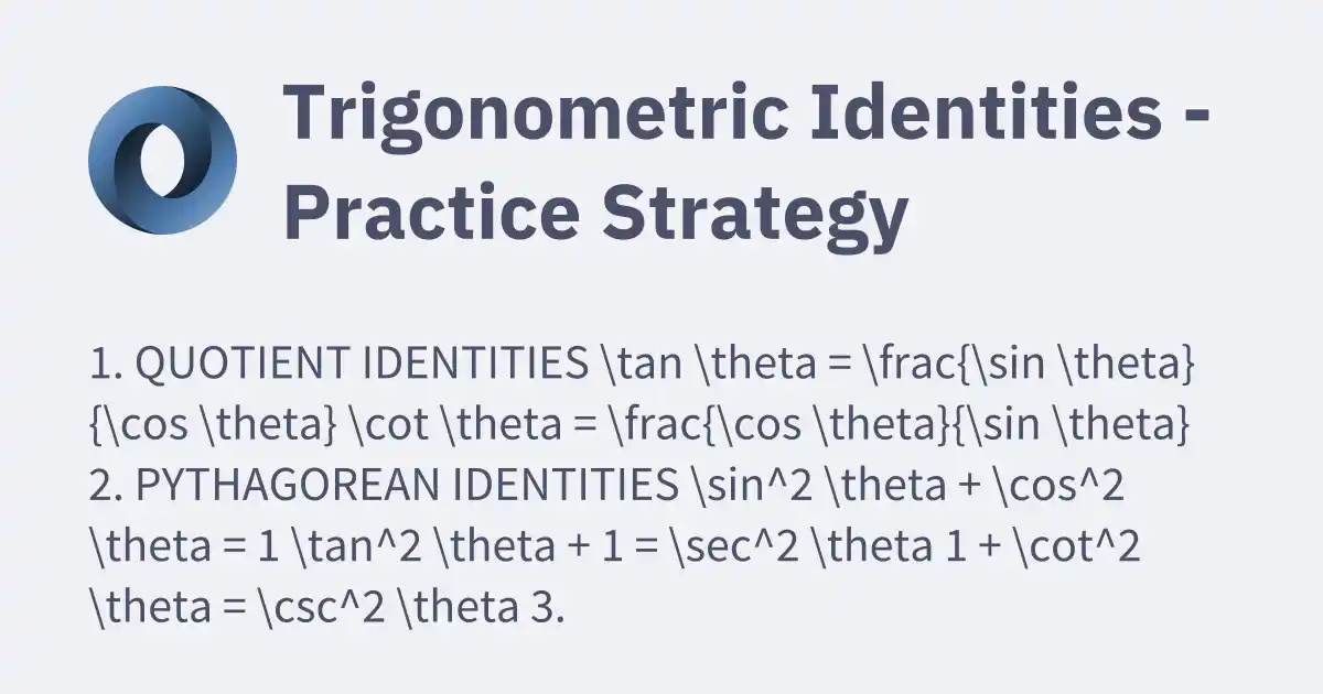Trigonometric Identities - Practice Strategy